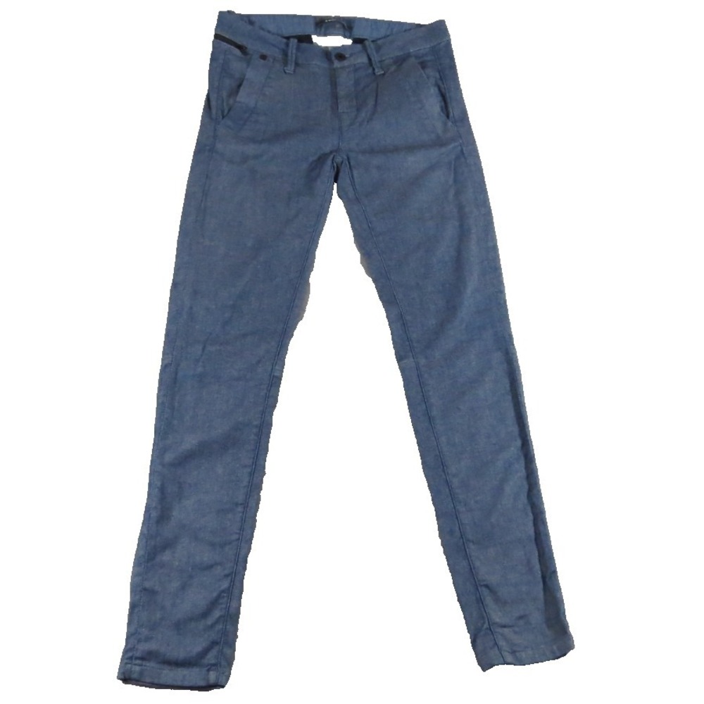 G-Star Raw New Bronson Slim Chino Pants Women 26x32 Blue Cotton Stretch Trousers